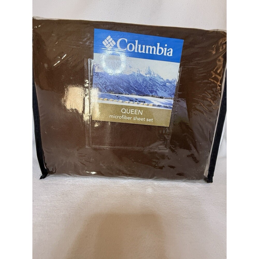 Columbia Queen Microfiber Sheet Set Brown Polyester Solid Bedroom